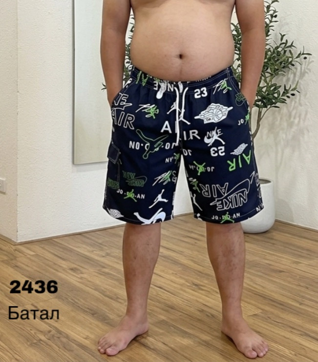Шорти чоловічі "2436" плащівка (р: 56-64) 3 кольори, в упаковці 5 шт. №383909 - Kelly ZL407