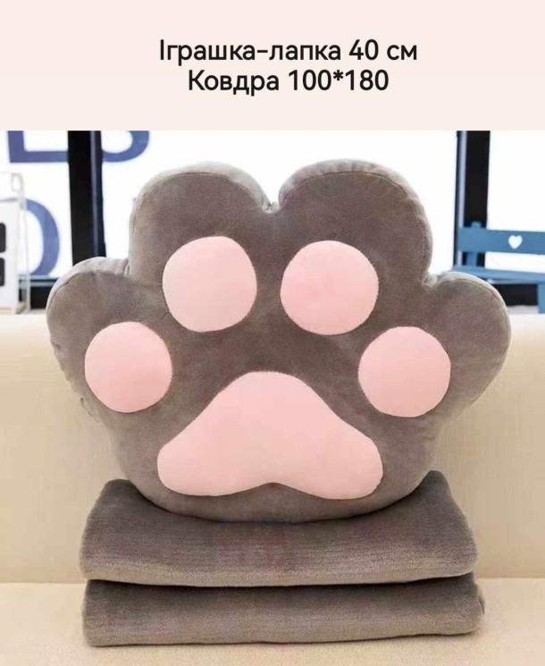 М'яка іграшка з пледом, плюш (р: 40см) 2 кольори №379011 - 