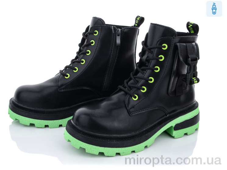 Черевики 197-36 black-green р: 36-41, в упаковці: 8 пар, купити тільки гуртом - 678689