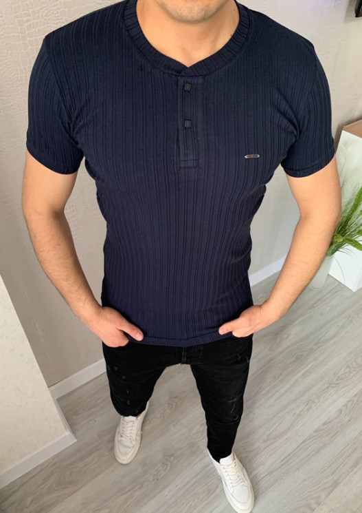 Футболка No Brand р M-2XL Чоловіча S2879 navy - NikNumbers SE1041-1042