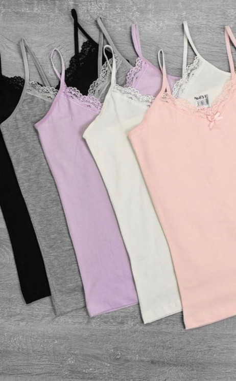 Майка жіноча з мереживом, розміри L–XXL, Туреччина