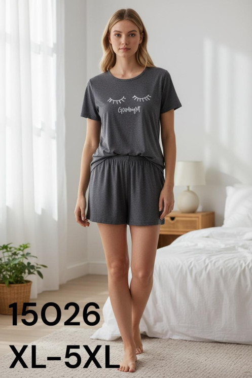 Піжама жіноча трикотаж м.15026 (Розмір: XL-5XL) в упаковці 5 штук №762885 - Ekaterina