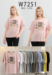 Футболка жіноча, котон, м.W7251 (розмір: M-XL ), мікс кольорів, в упаковці 10 штук №341457