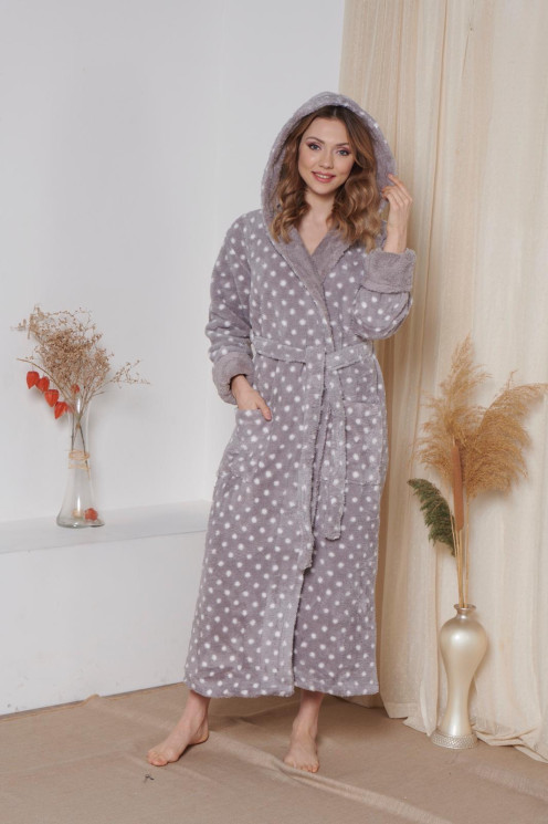 Халат жіночий, махра (р: S-M,L-XL,2XL) 2 кольори, в упаковці 3 шт. №361153 - Romex HR1980