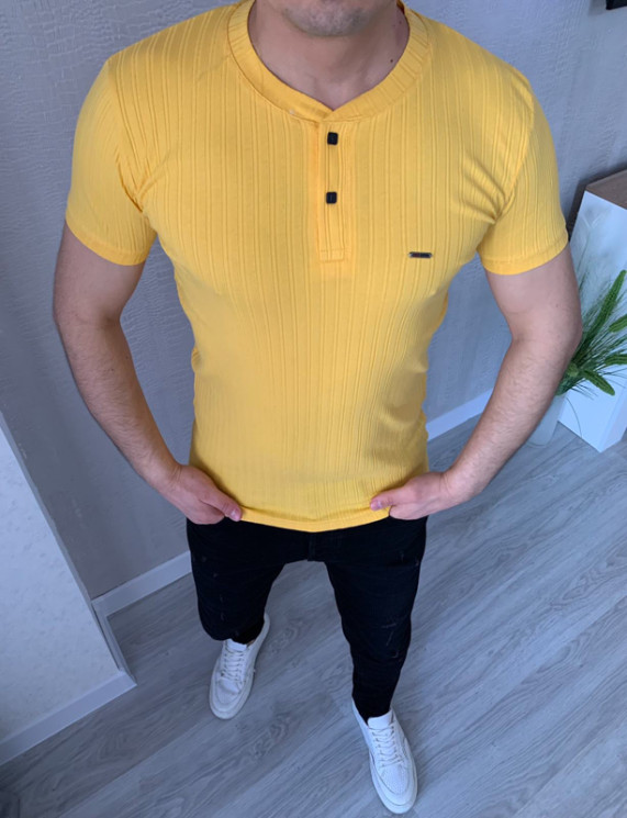 Футболка No Brand р M-2XL Чоловіча S2880 yellow - NikNumbers SE1041-1042