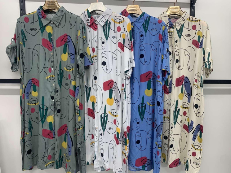 Сукня жіноча, штапель, м.36492 (р: 3XL-7XL), 4 кольори, в упаковці 5 штук №329040 - Chiny 2598