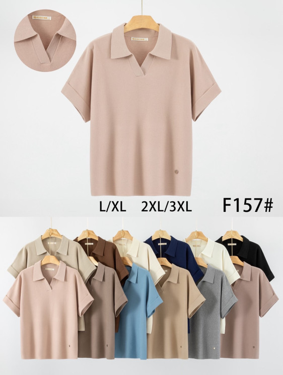 Светр жіночий, трикотаж, м.F157 (р. L-3XL ), мікс кольорів, в упаковці 20 штук №338855 - Vanda SE1013
