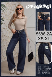 Джинси жіночі палаццо з ременем м.5586-2А (р:XS-XL) в упаковці 6 штук №764511