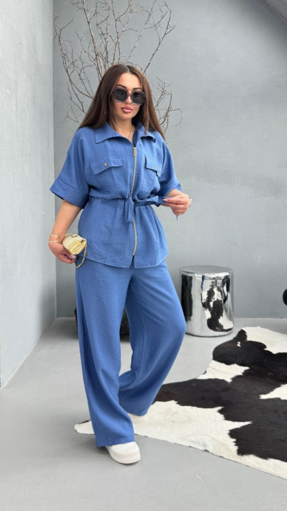 Костюм жіночий "двійка" в стилі Zara, льон бохо м. 098 (р: 48-50, 52-54, 56-58) №823129 - 