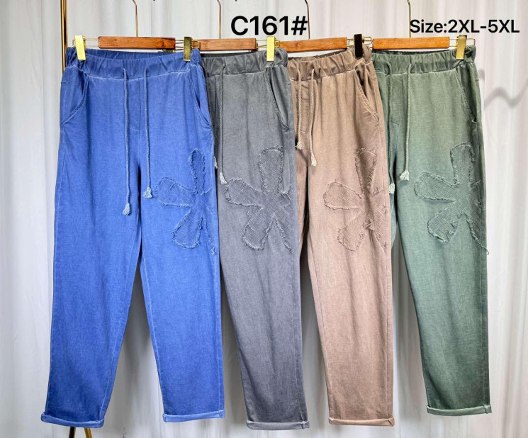 Штани жіночі, льон, м.С161 (р. 2XL-5XL ), 4 кольори, в упаковці 4 штуки №331745 - 