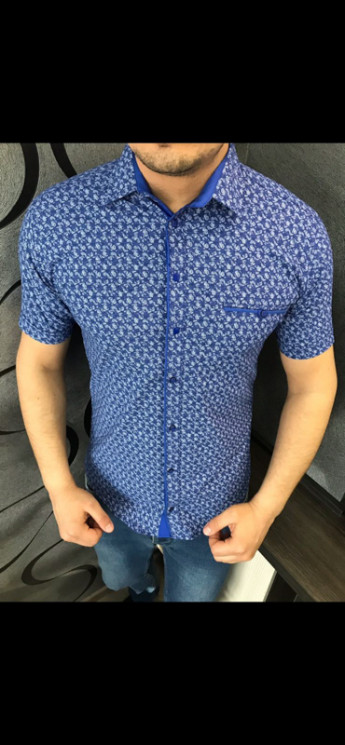 Сорочка No Brand р M-3XL Чоловіча R40 navy - NikNumbers SE1041-1042
