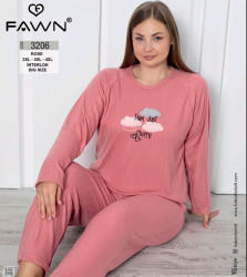 Домашній костюм жіночий, інтерлок, м.3206 (р. 2XL-4XL ), в упаковці 3 штуки №333571