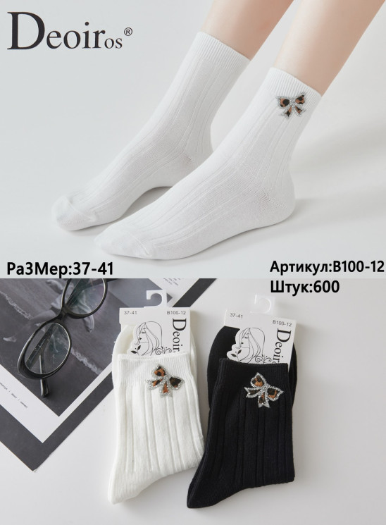 Шкарпетки жіночі бавовна м.В100-12 (р:37-41) мікс кольорів в упаковці 10 штук №761052 - Haner 449/451