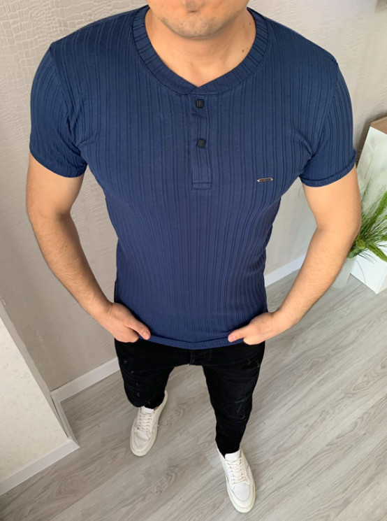 Футболка No Brand р M-2XL Чоловіча S2881 blue - NikNumbers SE1041-1042