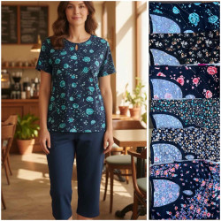 Костюм домашній жіночий "M011" трикотаж (р: 48-58) мікс кольорів, в упаковці 6 шт. №387466