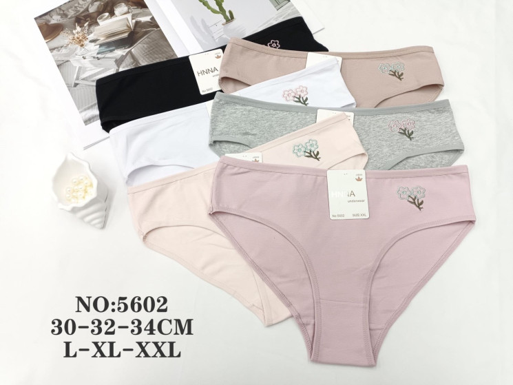 Труси жіночі, котон, м.5602 ( розмір: L-2XL ), мікс кольорів, в упаковці 12 штук №337401 - VanKiey 434
