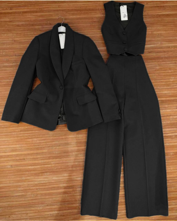 Костюм жіночий брючний (жилетка + штани + піджак), костюмка м. 373 (р. 42-44, 46-48, 50-52) №405133 - 