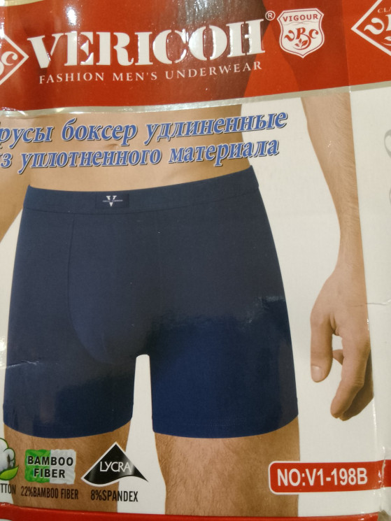 Труси чоловічі V1-198В (Розмір: L-4XL) синього кол, в уп 2 шт №300635 - Fly HR1800