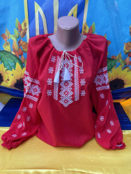 Жіноча вишиванка, шифон (розміри: 48-56) в упаковці 5 штук №312024