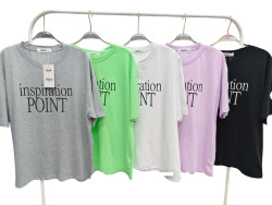 Футболка жіноча, котон (розмір: L-2XL ), мікс кольорів, в упаковці 6 штук №344634