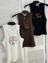 Майка жіноча "2298" рубчик (р: one size) 3 кольори, в упаковці 5 шт. №385980