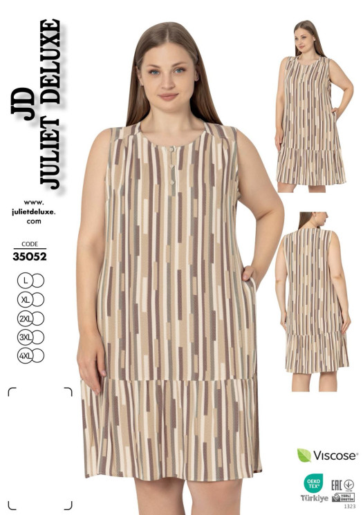 Сукня домашня жіноча "35052" (р: L,ХL,2XL,3XL,4XL) в упаковці 5 шт. №370782 - Romex HR1980