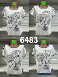 Футболка жіноча "6483" (р: 48-58) 4 кольори, в упаковці 6 шт. №368475