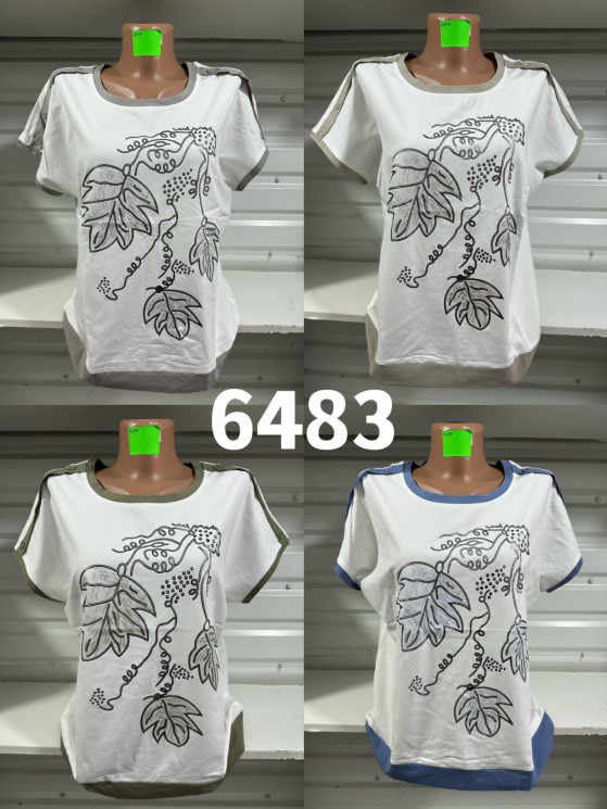 Футболка жіноча "6483" (р: 48-58) 4 кольори, в упаковці 6 шт. №368475 - Natasha SE669