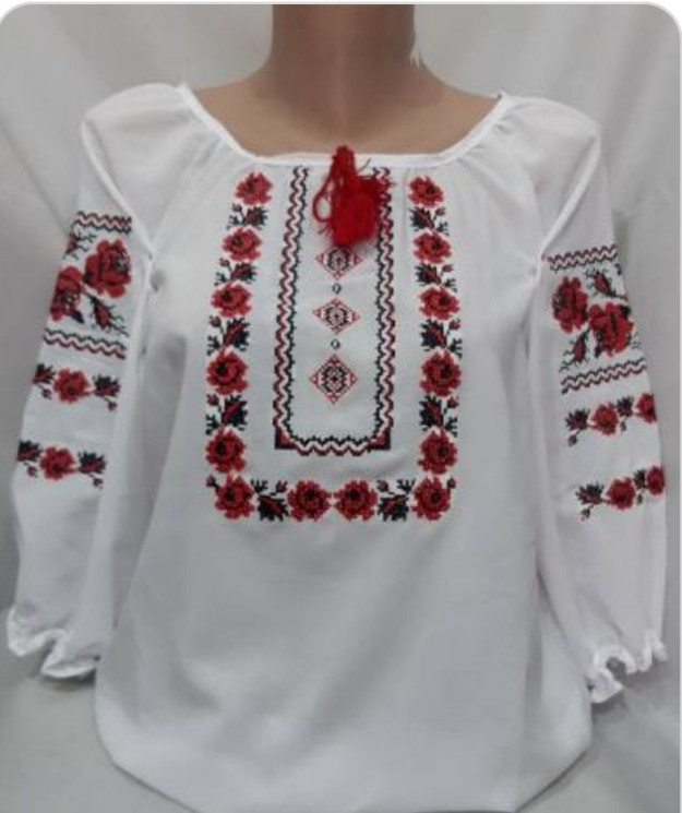 Вишиванка жіноча (Розмір: 46-56) шифон в упаковці 6 штук №820784 - Ninette BG/PO2160