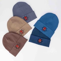 Шапка дитяча "Спайдермен" кашкорсе (р: 48-50,50-52,52-54) мікс кольорів, в упаковці 5 шт. №389543