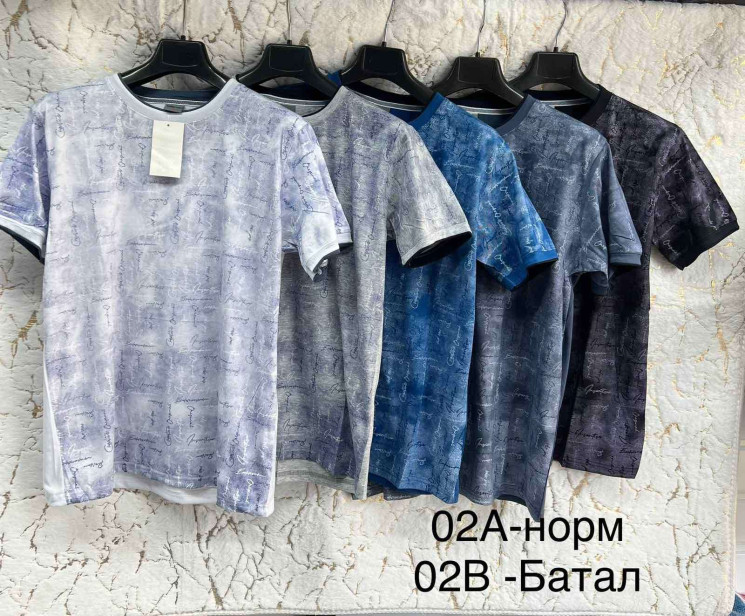 Футболка чоловіча, трикотаж, м.02А (р. XL-3XL ), мікс кольорів, в упаковці 5 шт. №329408 - Vanda SE1013