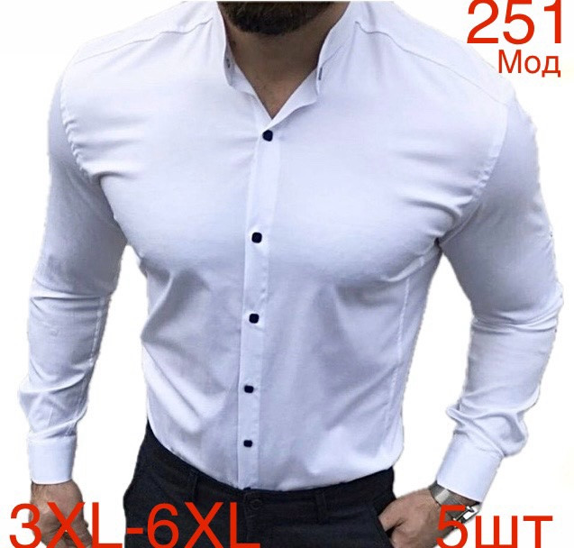 Сорочка чоловіча VARETTI стрейч котон  м.251  (р: 3XL-6XL) 2 кольора  в упаковці 4 штуки №755455 - Nadiyka BG/PO2161-2162