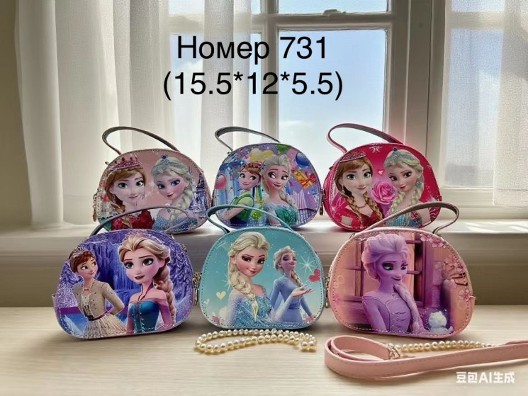 Сумка дитяча "731" лак, шкірозамінник (р: 15.5*12*5.5см) 5 кольорів №371983 - 