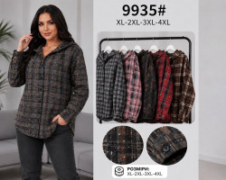 Сорочка жіноча, котон, м. 9935 (Розмір: XL-4XL ), 5 кольорів, в упаковці 4 штуки №347530
