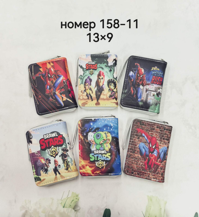 Гаманець дитячий "158-11" шкірозамінник (р: 13*9см) мікс кольорів, в упаковці 6 шт. №366004 - Tessa272