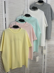 Футболка жіноча, котон (р: one size) 5 кольорів, в упаковці 5 шт. №386002