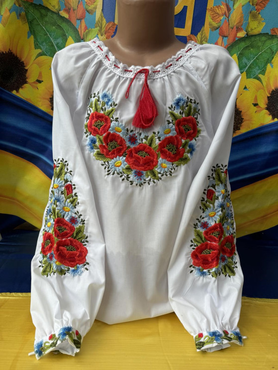 Вишиванка дитяча, паплін (розміри: зріст 122-146), в упаковці 5 штук №316207 - Delux 909
