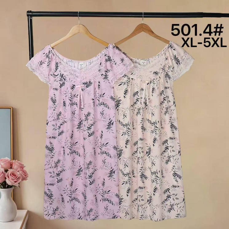 Нічна сорочка жіноча, бамбук, м.501.4 (р. XL-5XL ), 2 кольори, в упаковці 5 штук №345960 - 
