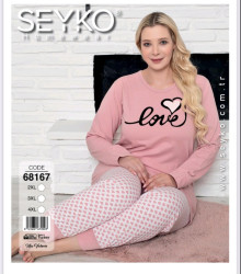 Домашній костюм жіночий, інтерлок, м.68167 (р. 2XL-4XL ), в упаковці 3 штуки №333573
