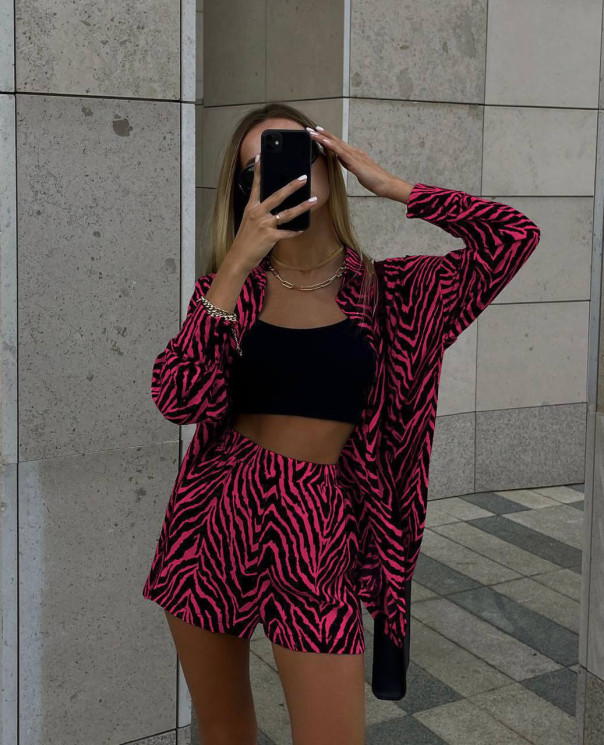 Костюм жіночий, софт принт, м. 047 (р: 42-44, 44-46, 48-50) №708151 - GrandFashion AV4663 м. 047