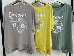 Футболка жіноча льон м.7391 (р:7XL-10XL) 6 кольорів в упаковці 4 штуки  №762203