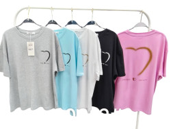 Футболка жіноча, котон (розмір: L-2XL ), мікс кольорів, в упаковці 6 штук №344635