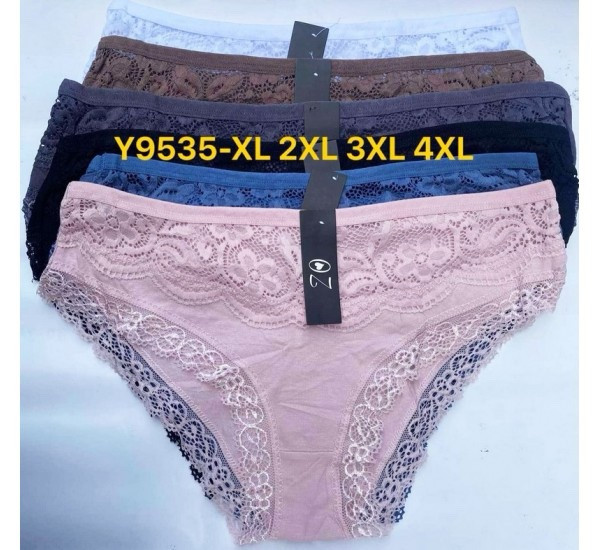 Труси жіночі, котон, м.Y9535 ( розмір: ХL, 2ХL, 3ХL, 4ХL ) 6 кольорів, в упаковці 12 шт. №315674 - VanKiey 434