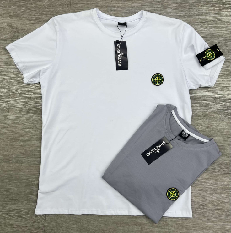 Футболка чоловіча Stone Island "2024" (р: M-3XL) 2 кольори, в упаковці 5 шт. №369941 - Spider
