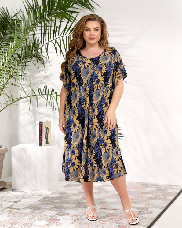 Сукня жіноча штапель (р:3XL-6XL) в упаковці 4 штуки №761933 - Coolme WE3111