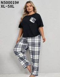 Піжама жіноча, бамбук, м.500019 (р. XL-5XL), в упаковці 5 шт. №331767