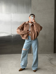 Бомбер жіночий в стилі Zara, кашемір на трикотажі м. 9001 (р: 42-46, 48-50) №831639