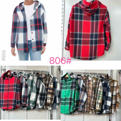 Сорочка жіноча тепла байка з капюшоном 806 (Розмір: XL-4XL) 12 кол, в уп 4 шт №300530