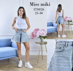 Джинсові шорти жіночі, джинс котон, м.379 (розмір: 25-30 ), в упаковці 6 штук №344698