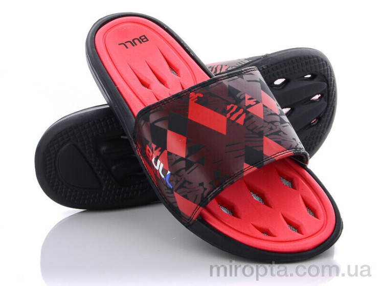 Шльопанці R021 (w43) red-black (08841) р: 40-45, в упаковці: 6 пар, купити тільки гуртом - 952462